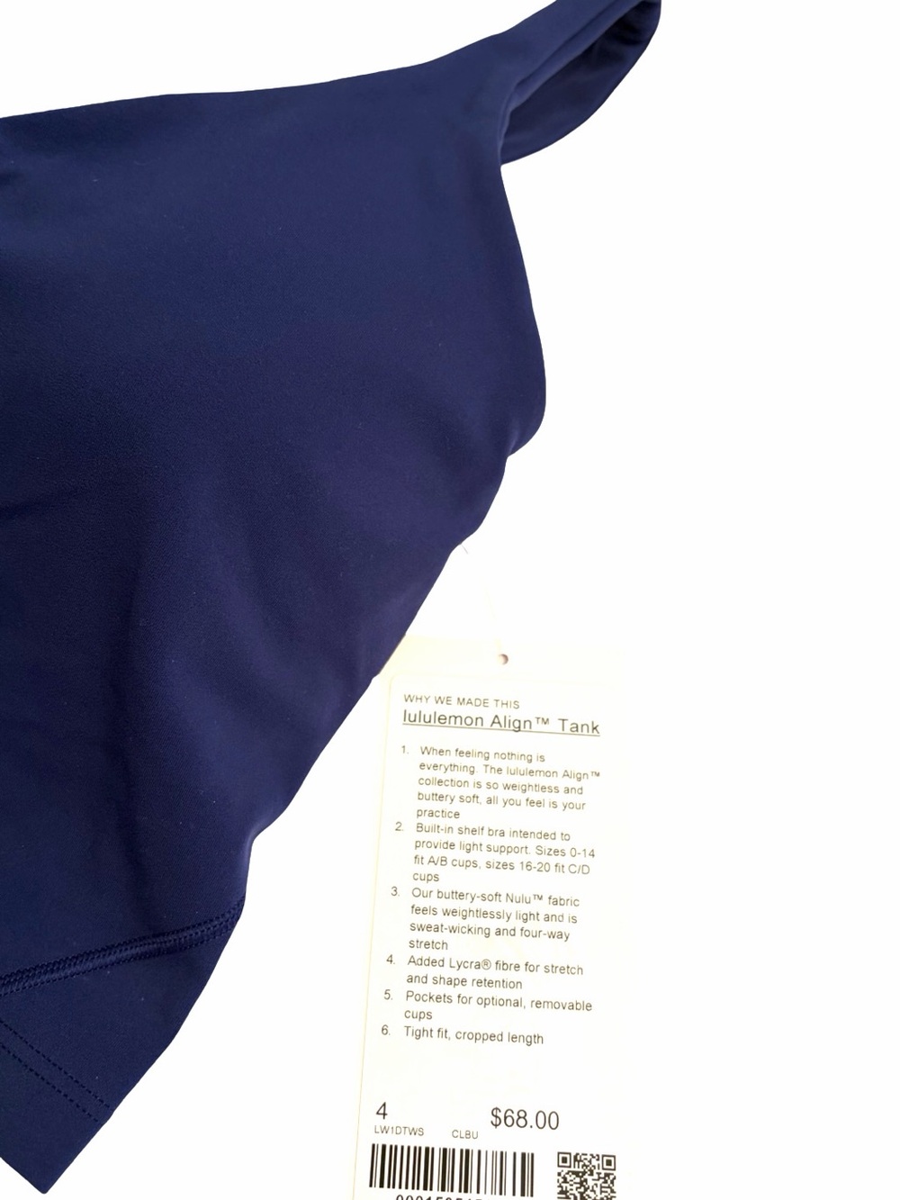 Lululemon Align Tank Blue Color Size 4 Reg Price $68 - Picture 5 of 6